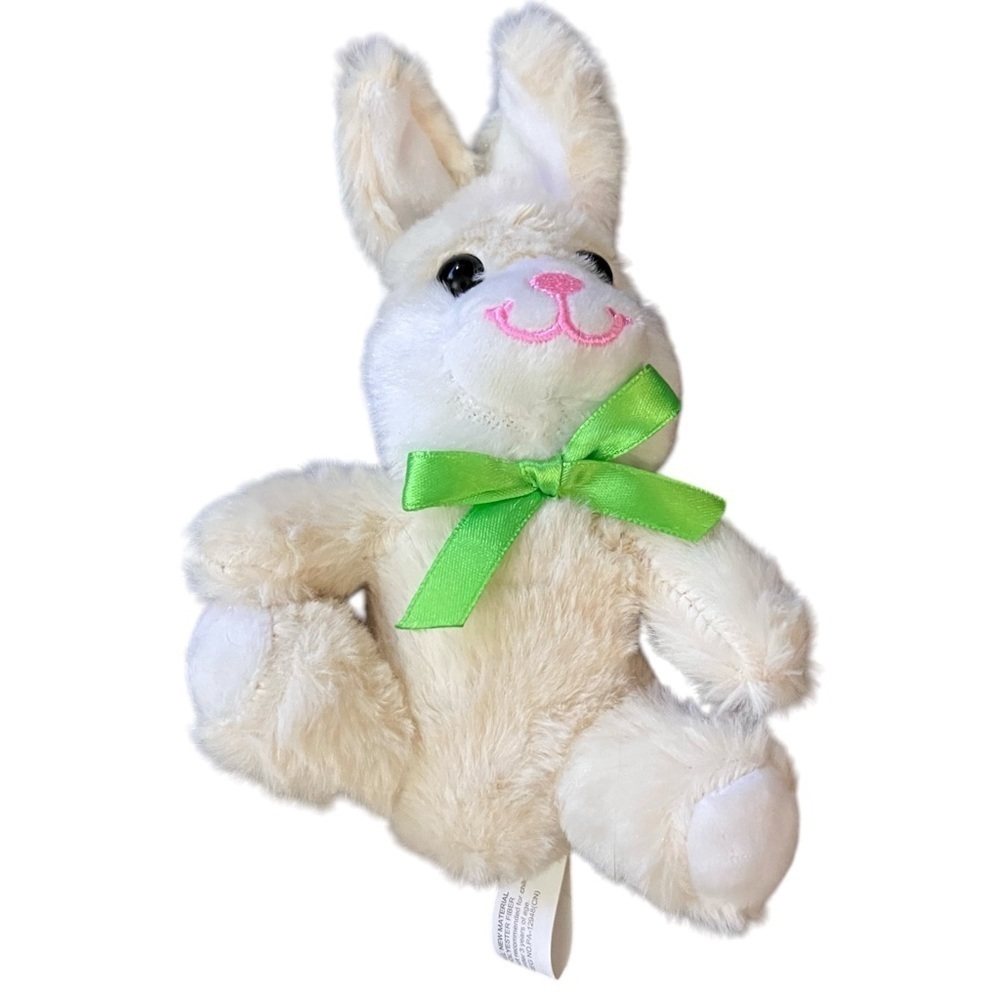 Easter Yellow Long-Hair Stuffed Bunny